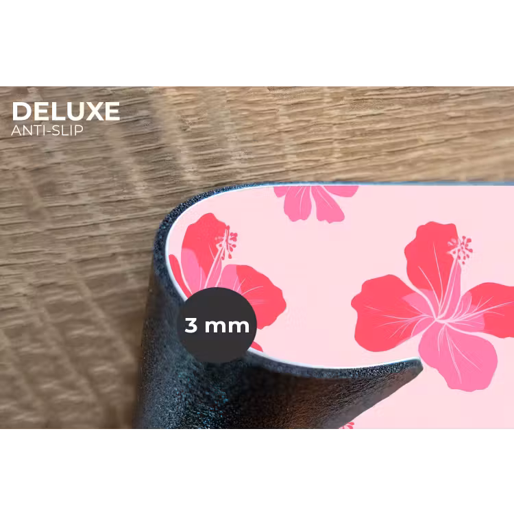 Hibiscus - Bloemen - Roze Placemat vinyl groot 368 -closeup