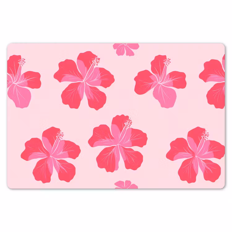 Hibiscus - Bloemen - Roze Placemat vinyl groot 368 -zzsfeer1_Kitchenyeah-website