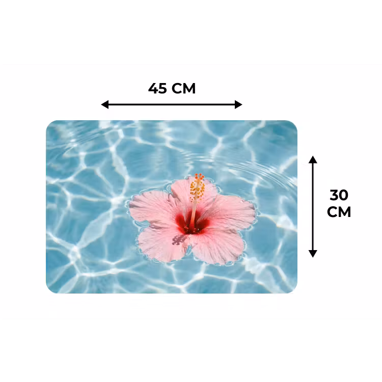 Hibiscus - Water - Roze Placemat vinyl groot -specs
