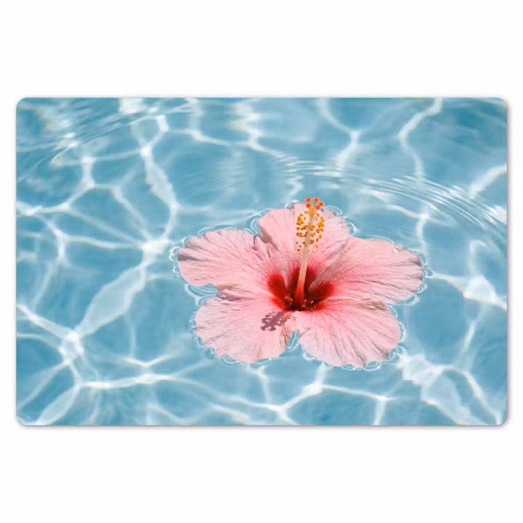 Hibiscus - Water - Roze Placemat vinyl groot -zzsfeer1_Kitchenyeah-website