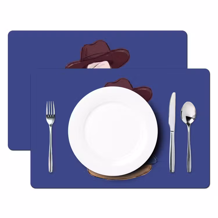 Hoeden - Gestapeld - Mode - Kleurrijk - Illustratie Placemat vinyl groot -zzsfeer2_Kitchenyeah-website