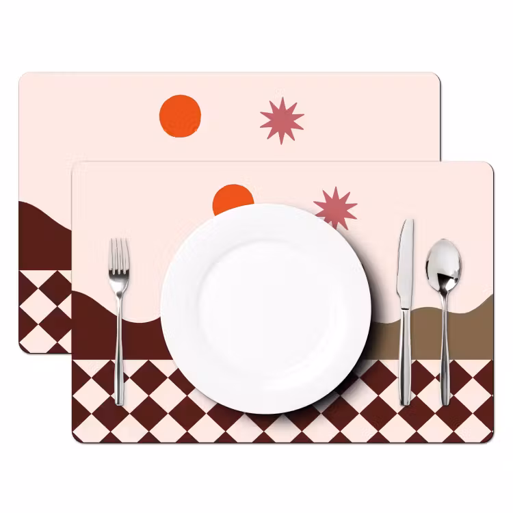 Hond - Abstract - Dieren - Modern - Bruin Placemat vinyl groot -zzsfeer2_Kitchenyeah-website