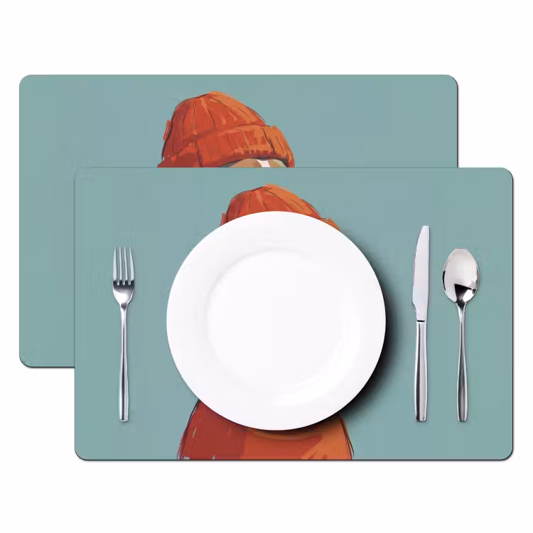 Hond - Beanie - Zonnebril - Dieren - Modern Placemat vinyl groot -zzsfeer2_Kitchenyeah-website
