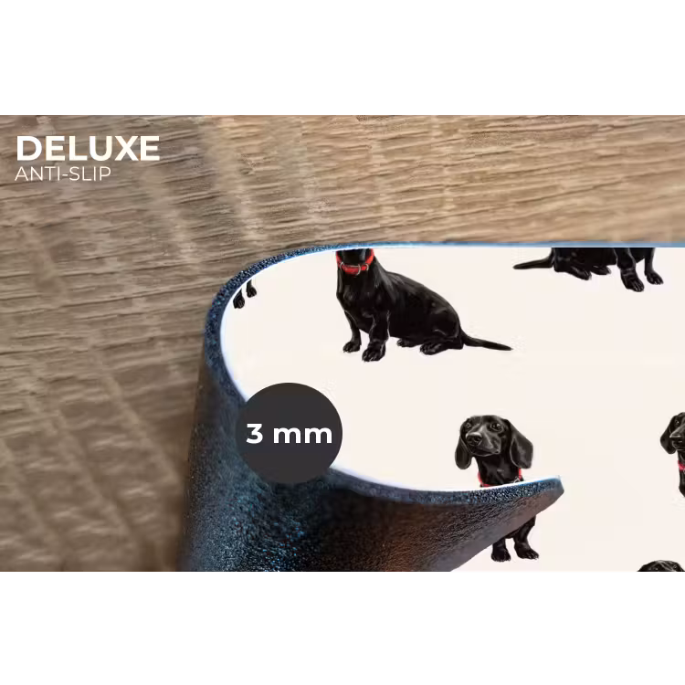 Hond - Patroon - Zwart Placemat vinyl groot 368 -closeup