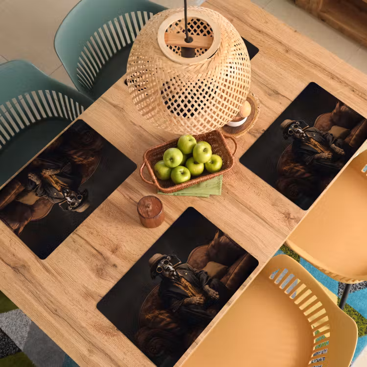 Hond - Sigaar - Hoed - Pak Placemat vinyl groot -zzsfeer5_Kitchenyeah-website