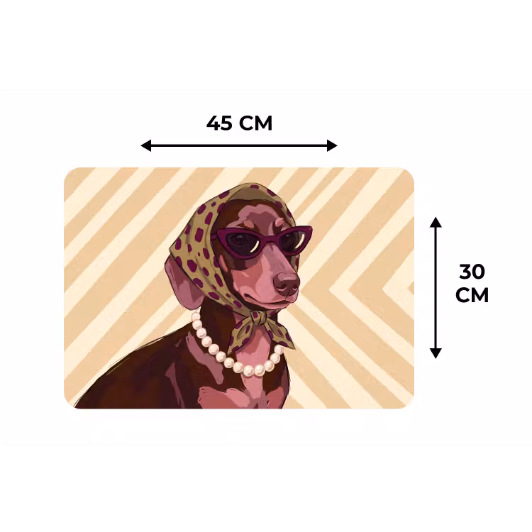 Hond - Zonnebril - Hoofddoek - Dieren - Modern Placemat vinyl groot -specs