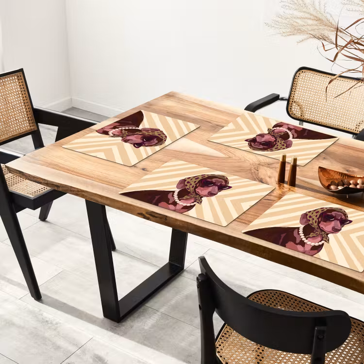 Hond - Zonnebril - Hoofddoek - Dieren - Modern Placemat vinyl groot -zzsfeer4_Kitchenyeah-website