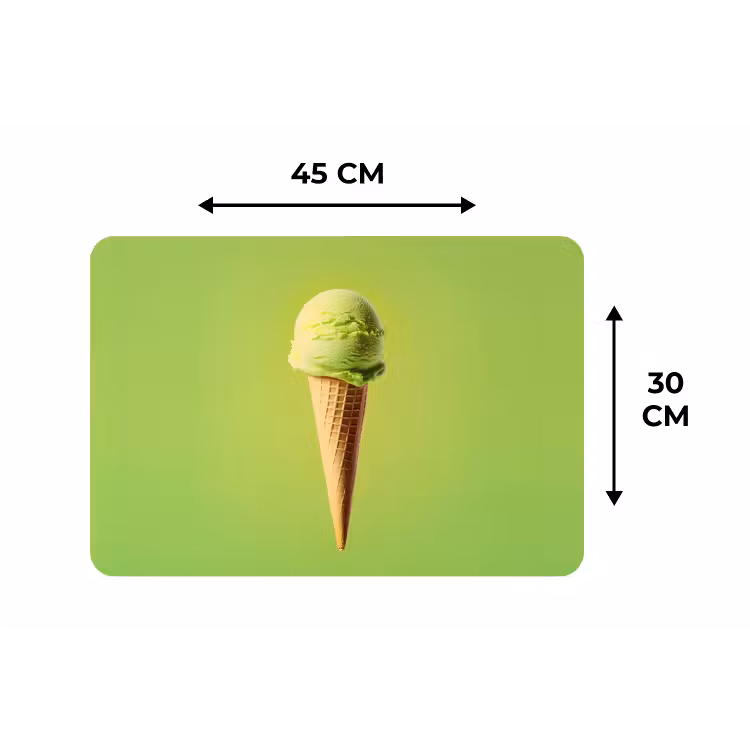 Hoorntje - Schepijs - Groen Placemat vinyl groot -specs