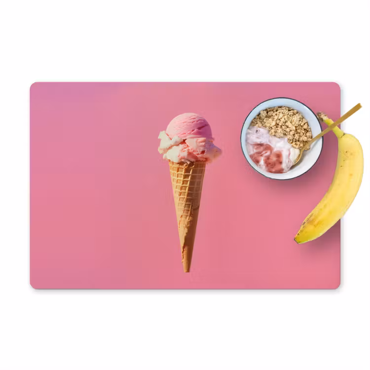 Hoorntje - Schepijs - Roze Placemat vinyl groot -zzzproduct_Kitchenyeah-website