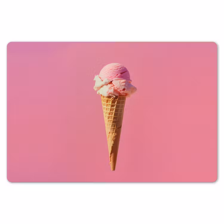Hoorntje - Schepijs - Roze Placemat vinyl groot -zzsfeer1_Kitchenyeah-website