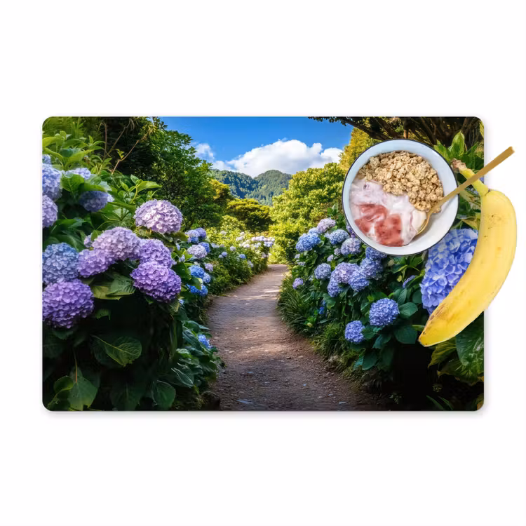 Hortsensia - Pad - Bloemen Placemat vinyl groot -zzzproduct_Kitchenyeah-website