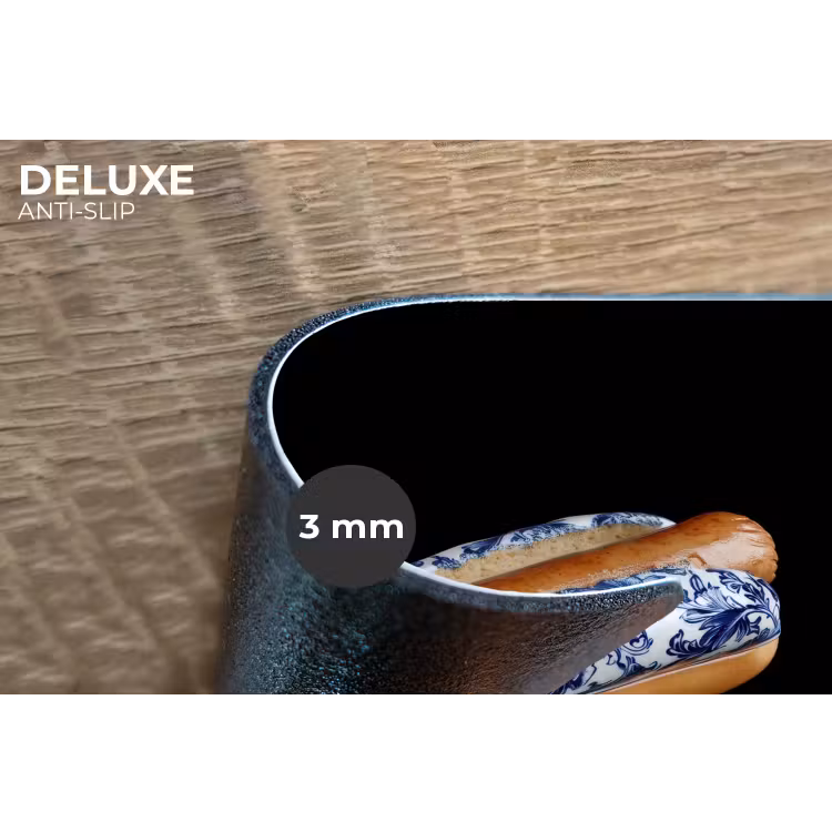 Hotdog - Porselein - Delfts blauw - Eten Placemat vinyl groot -closeup