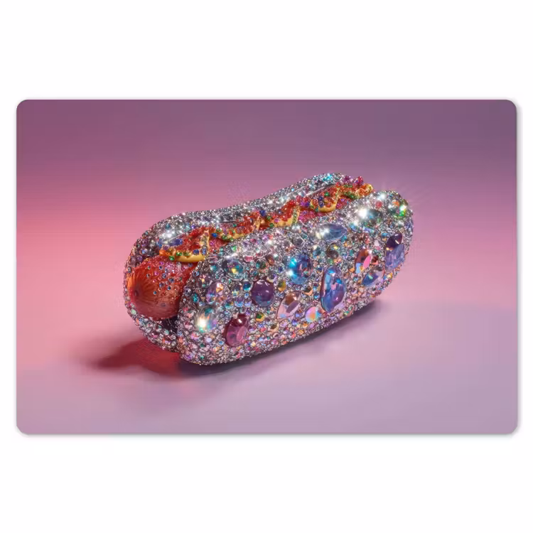 Hotdog - Steentjes - Glitters - Paars Placemat vinyl groot -zzsfeer1_Kitchenyeah-website