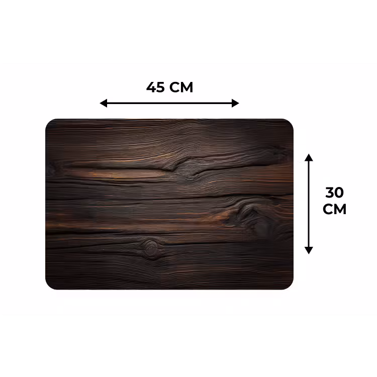 Hout - Grillige nerven Placemat vinyl groot -specs