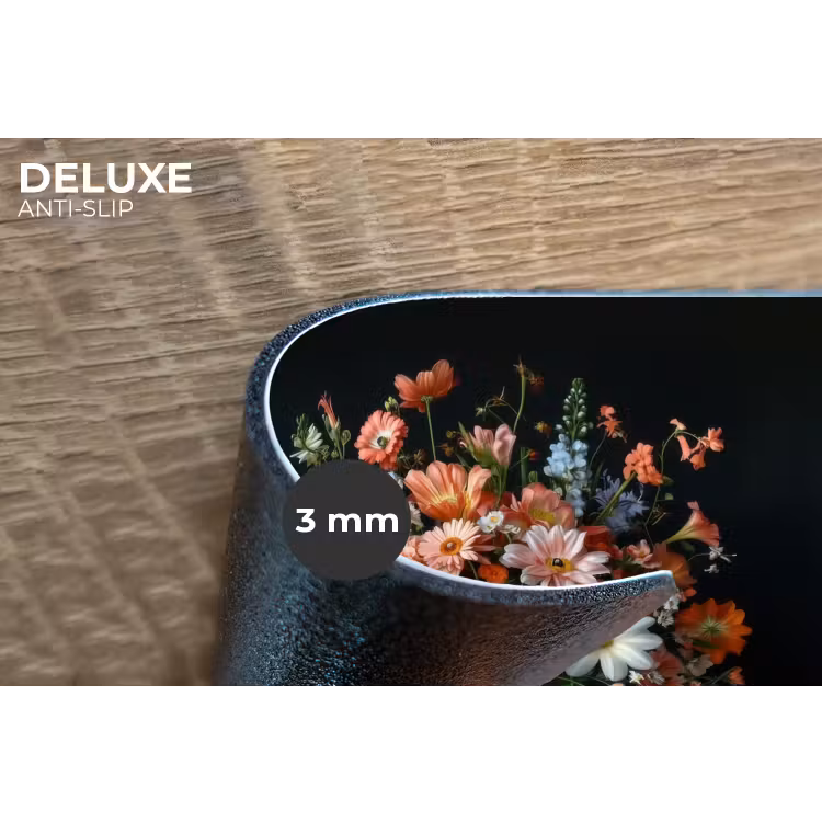 Hout - Vaas - Kleuren - Bloemen Placemat vinyl groot -closeup
