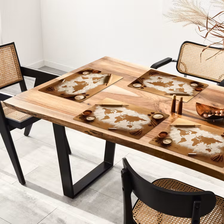 Hout - Wereldkaart - Bakken - Keuken Placemat vinyl groot -zzsfeer4_Kitchenyeah-website