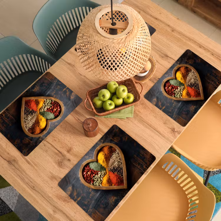 Houten - Hart - Kleurrijke - Specerijen Placemat vinyl groot -zzsfeer5_Kitchenyeah-website