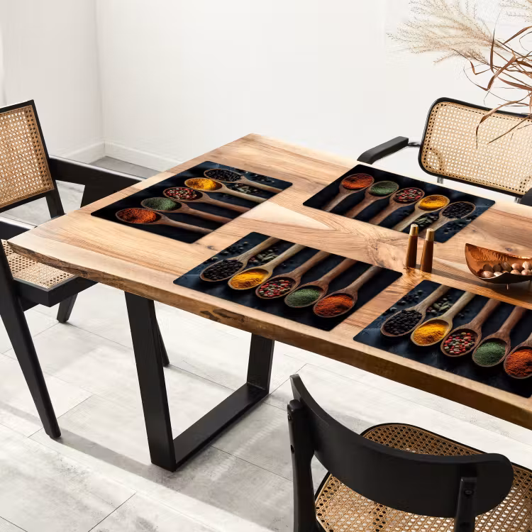 Houten - Lepels - Specerijen - Kruiden Placemat vinyl groot -zzsfeer4_Kitchenyeah-website
