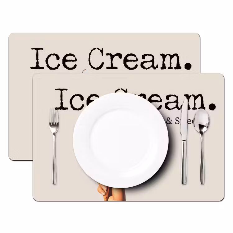 Ice cream - Softijs - Kleurrijk - Kers Placemat vinyl groot -zzsfeer2_Kitchenyeah-website