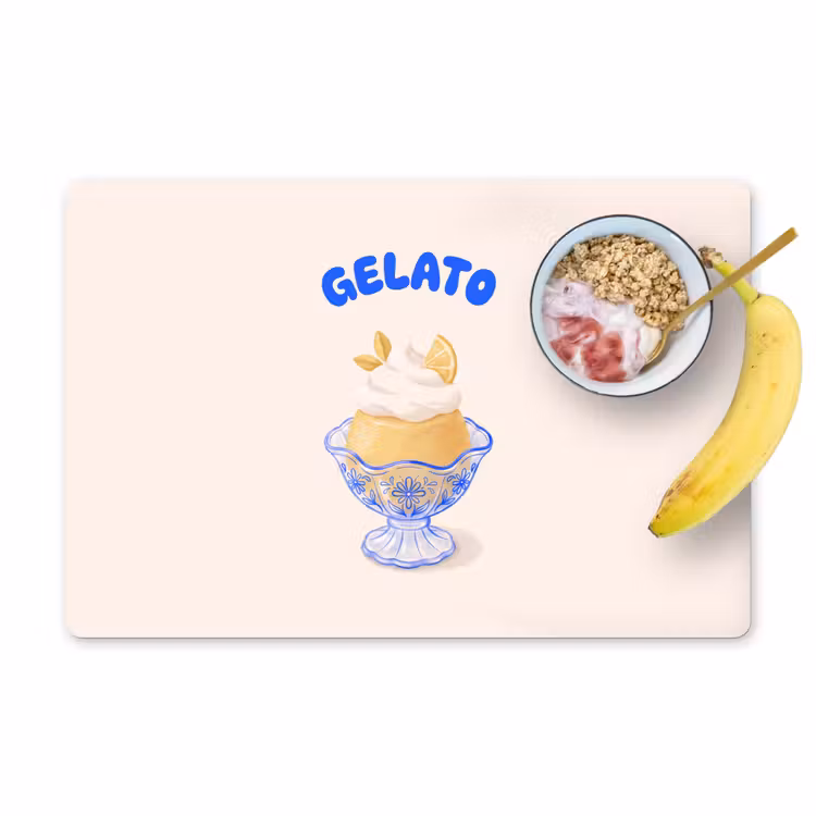 IJs - Citroen - Illustratie - Geel - Dessert Placemat vinyl groot -zzzproduct_Kitchenyeah-website