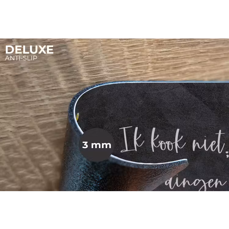Ik gooi dingen in de pan en duim - Keuken - Quotes - Spreuken - Humor Placemat vinyl groot -closeup