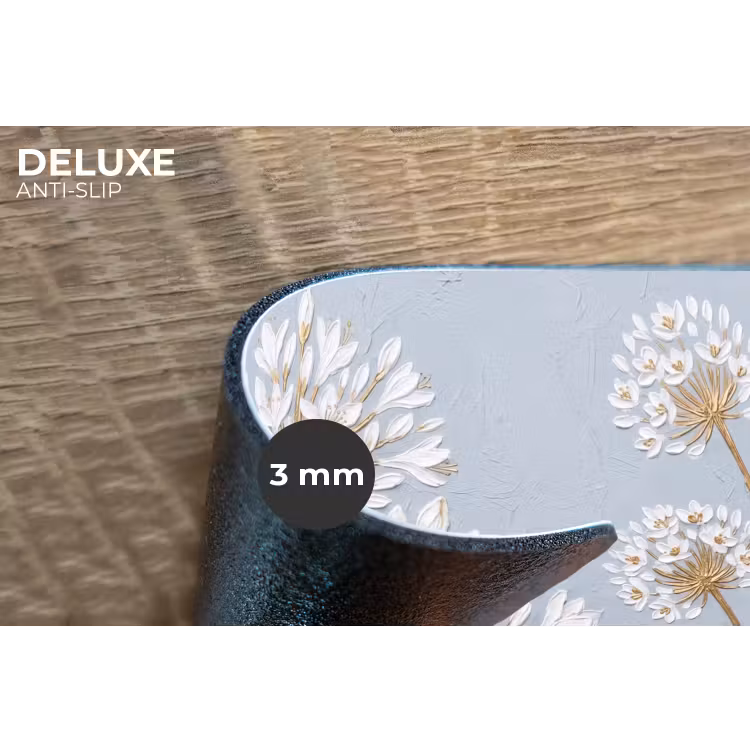 Illustratie - Bloemen - Blauw Placemat vinyl groot -closeup