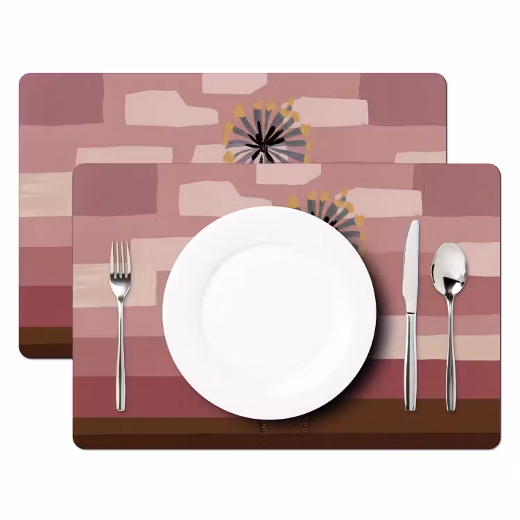 Illustratie - Bloemen - Vlakken - Abstract Placemat vinyl groot -zzsfeer2_Kitchenyeah-website