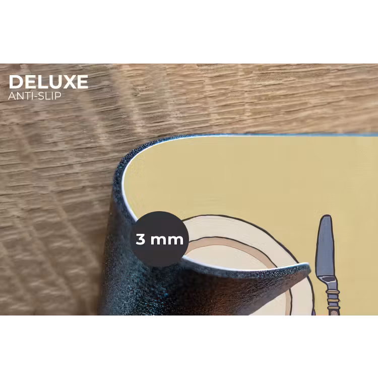 Illustratie - Bord - Bestek - Beige Placemat vinyl groot -closeup