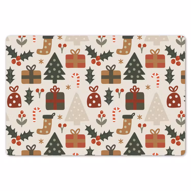 Illustratie - Kerstfiguren - Beige Placemat vinyl groot 368 -zzsfeer1_Kitchenyeah-website
