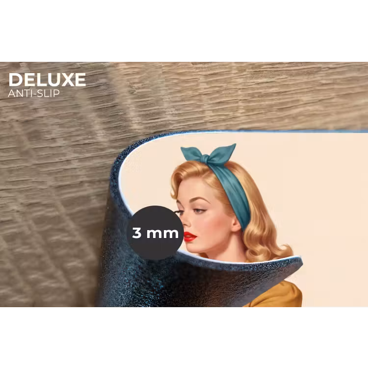 Illustratie - Mascara - Vrouw - Geel Placemat vinyl groot -closeup