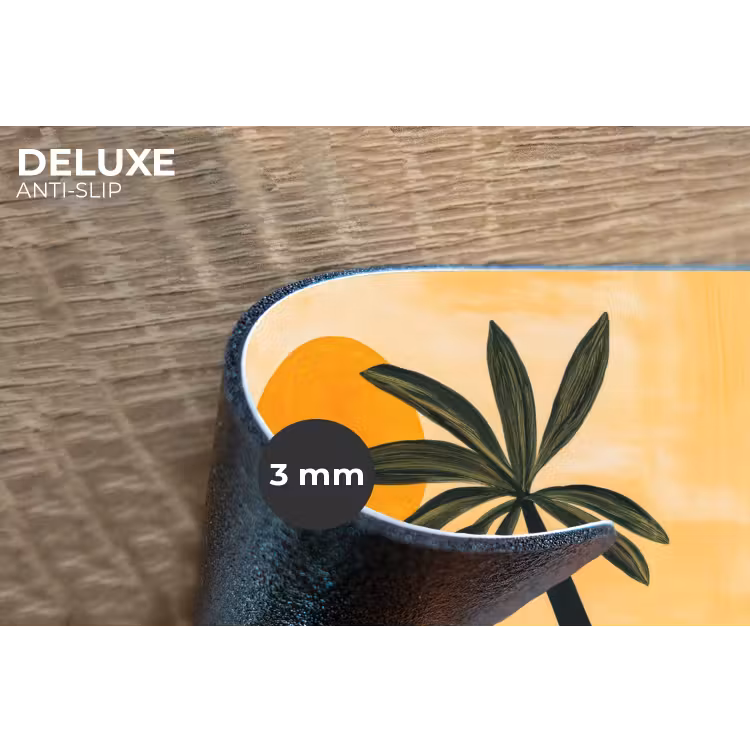 Illustratie - Palmboom - Zon - Heuvels Placemat vinyl groot -closeup