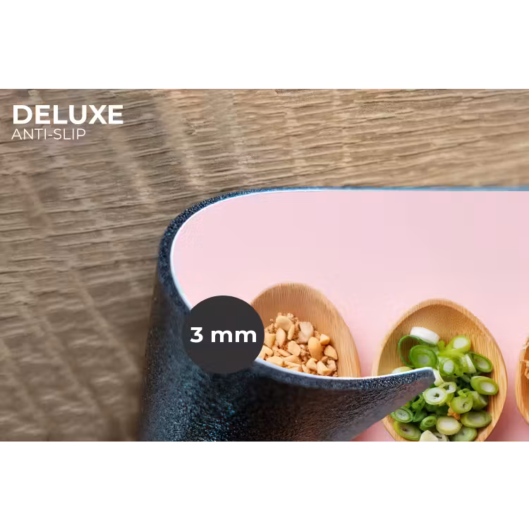 Ingrediënten - Lepels - Hout - Roze Placemat vinyl groot -closeup