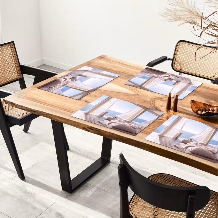 Interieur - Zeezicht - Modern - Rust - Beige Placemat vinyl groot -zzsfeer4_Kitchenyeah-website