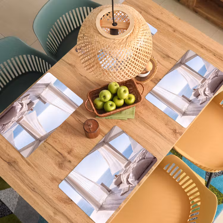 Interieur - Zeezicht - Modern - Rust - Beige Placemat vinyl groot -zzsfeer5_Kitchenyeah-website