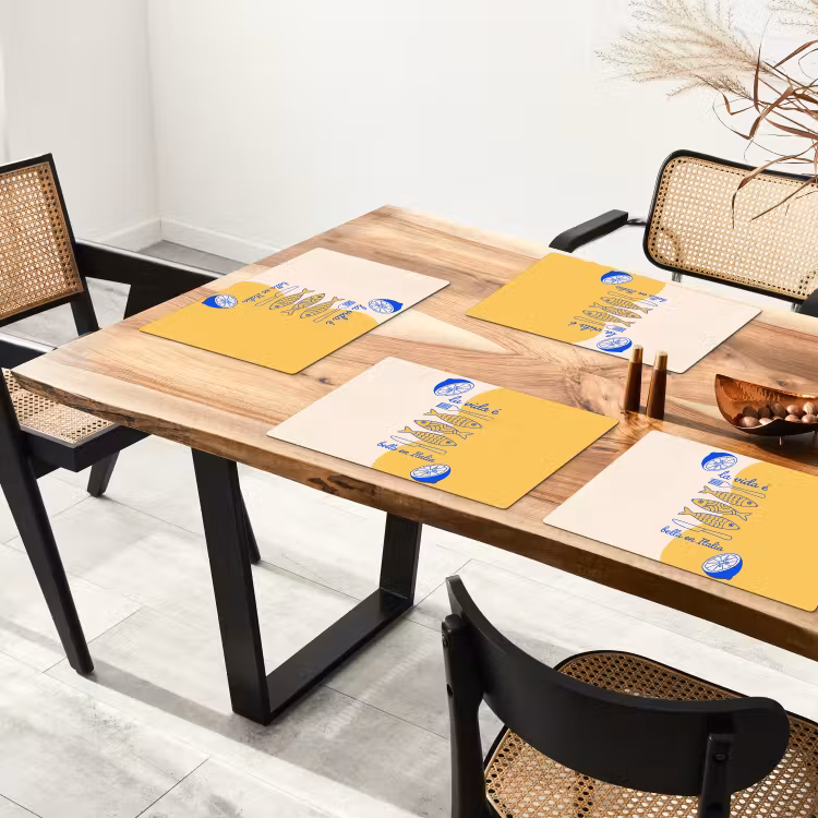 Italië - Eten - Citroen - Vis - Grafisch Placemat vinyl groot -zzsfeer4_Kitchenyeah-website