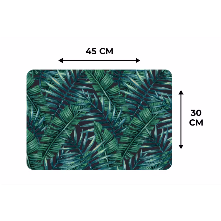 Jungle - Bladeren - Tropical Placemat vinyl groot -specs