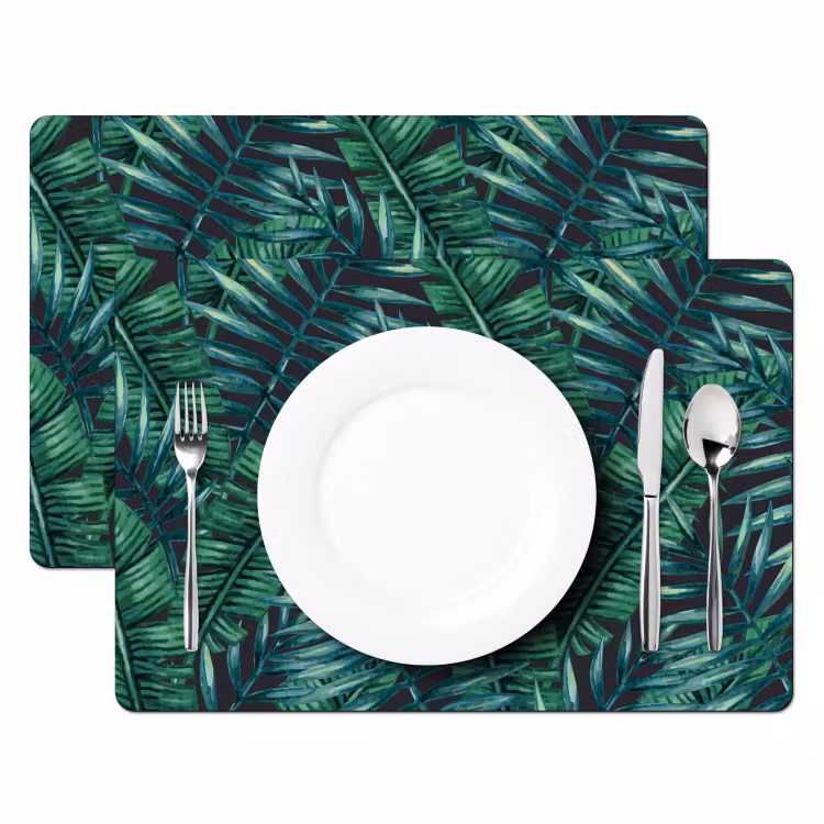Jungle - Bladeren - Tropisch Placemat vinyl groot -zzsfeer2_Kitchenyeah-website