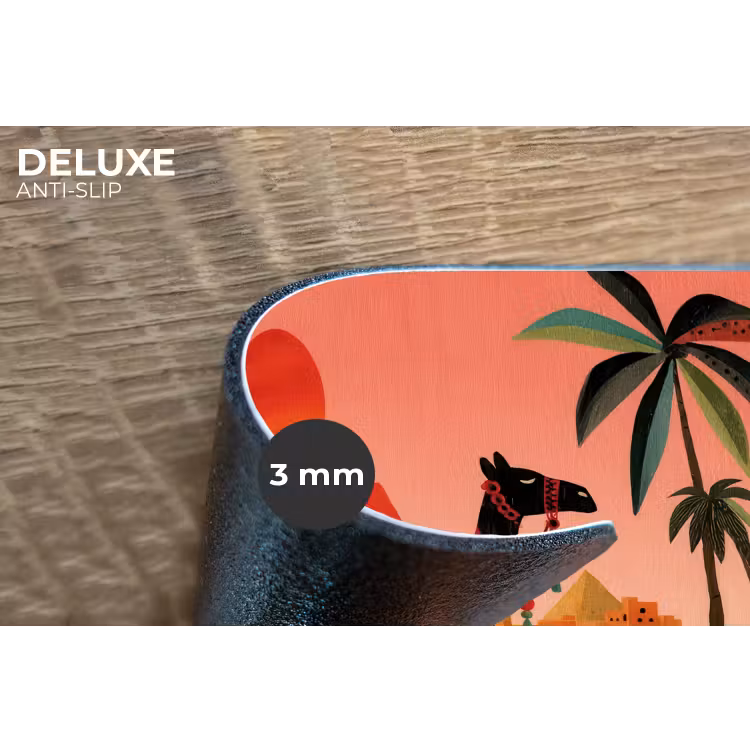 Kameel - Gekleurd tapijt - Duinen - Rode zon Placemat vinyl groot -closeup