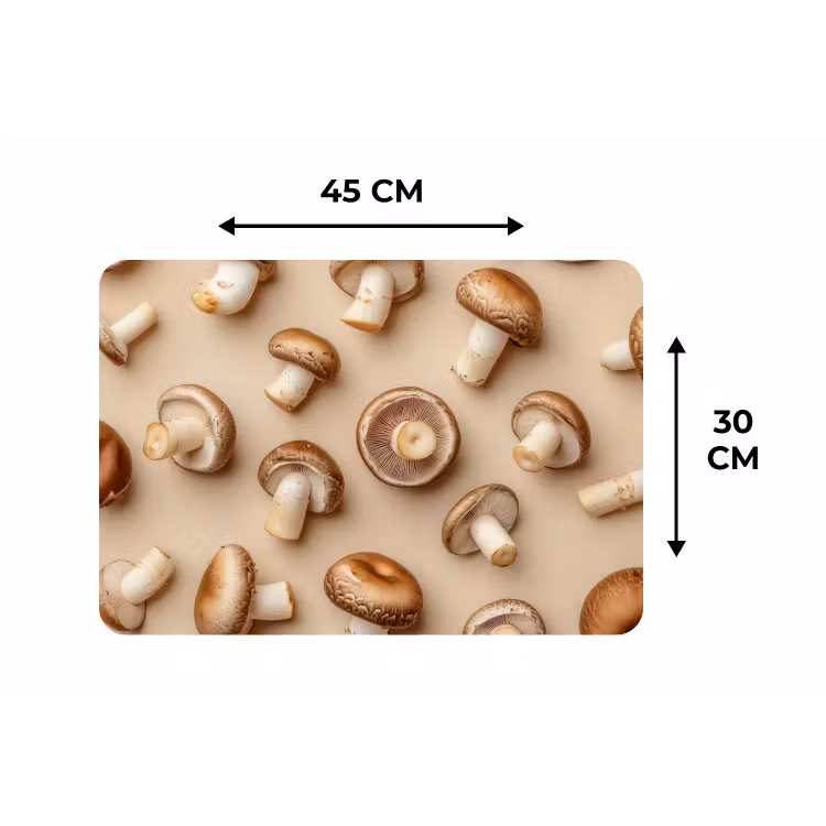 Kastanje Champignons - Beige Placemat vinyl groot -specs