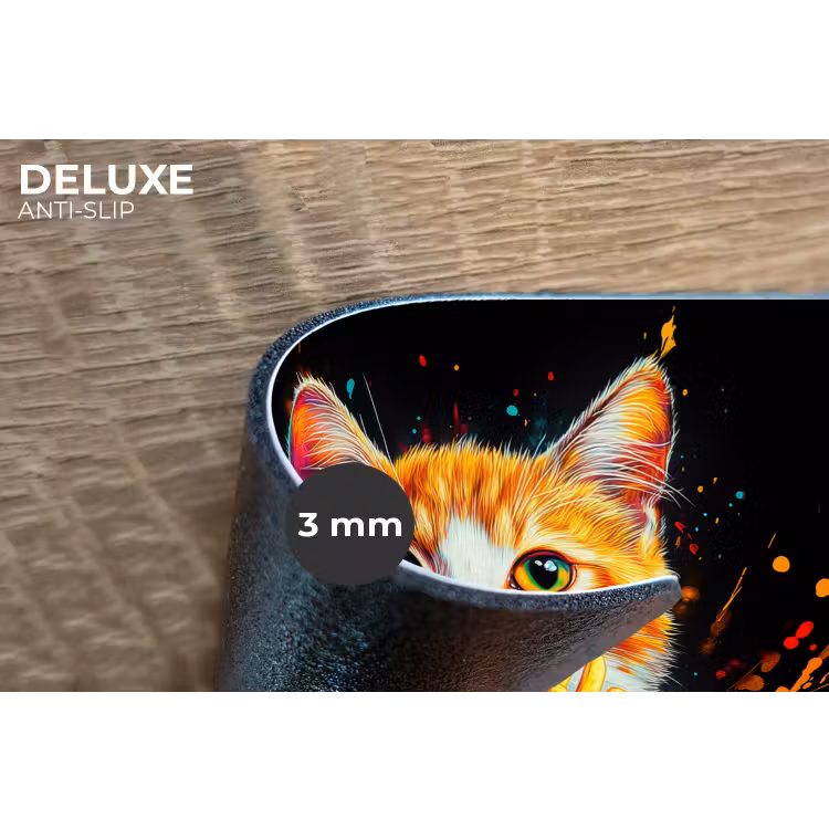 Kat - Eten - Patat - Graffiti - Abstract Placemat vinyl groot -closeup