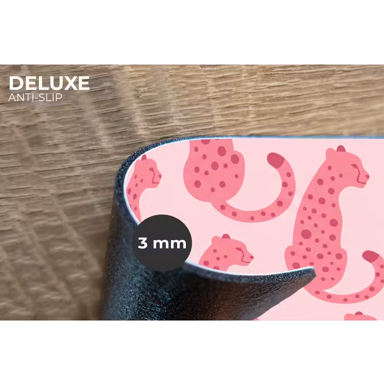 Kat - Gevlekt - Dieren - Patroon - Roze Placemat vinyl groot -closeup