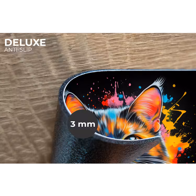 Kat - Graffiti - Kleurrijk - Wafel - Eten Placemat vinyl groot -closeup