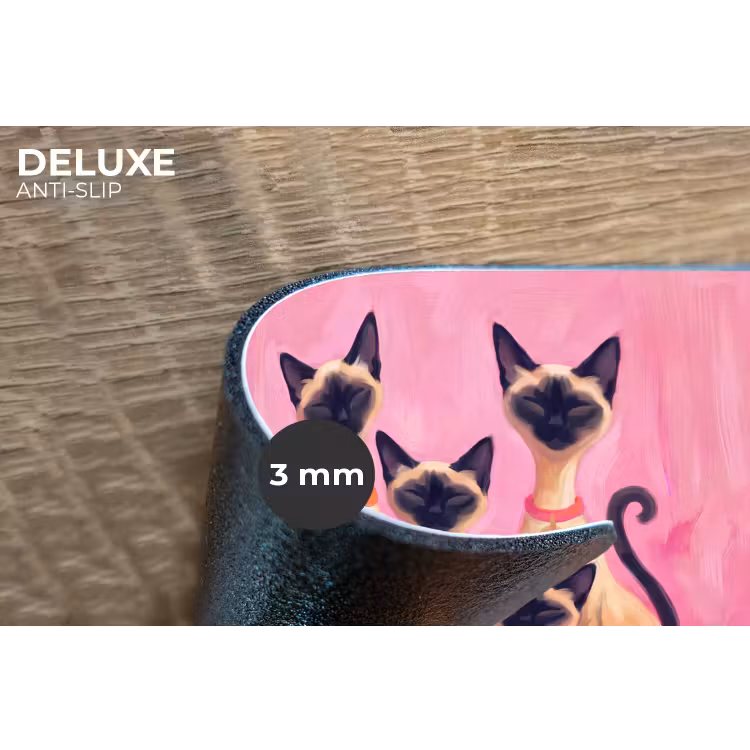 Kat - Groep - Dieren - Modern - Roze Placemat vinyl groot -closeup