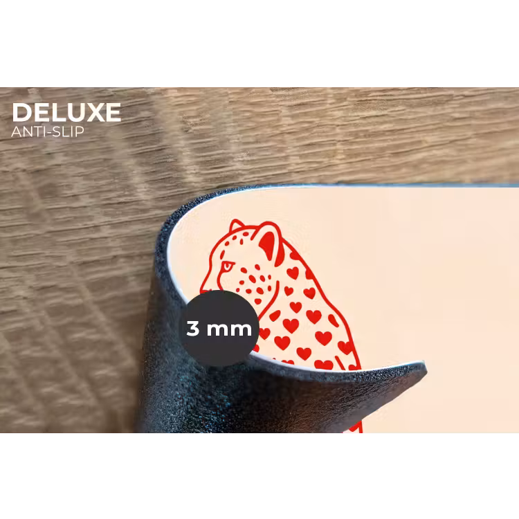 Kat - Harten - Dieren - Modern - Rood Placemat vinyl groot -closeup