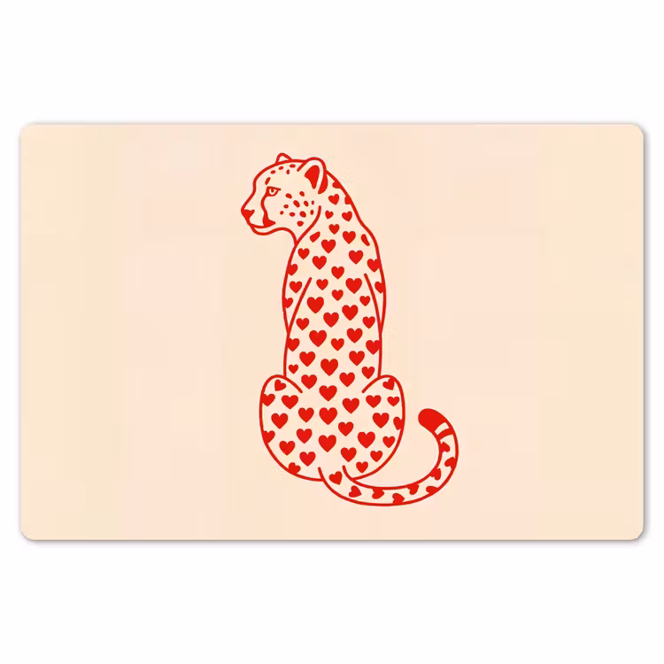 Kat - Harten - Dieren - Modern - Rood Placemat vinyl groot -zzsfeer1_Kitchenyeah-website