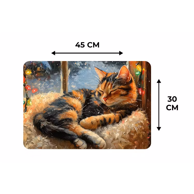 Kat - Kerst - Winter - Dier Placemat vinyl groot -specs