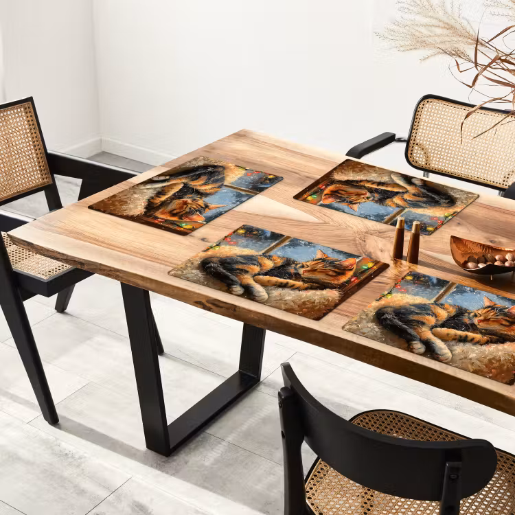 Kat - Kerst - Winter - Dier Placemat vinyl groot -zzsfeer4_Kitchenyeah-website