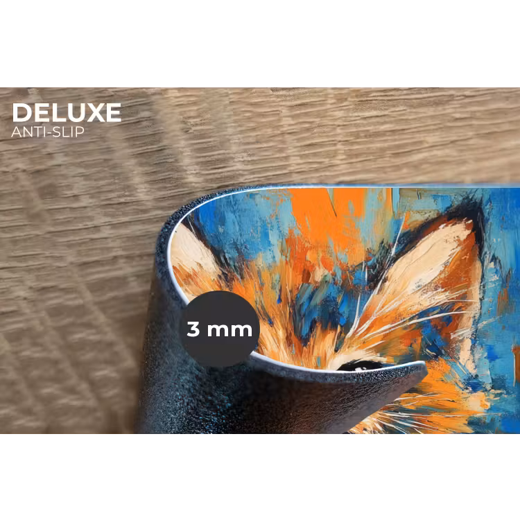 Kat - Kleurrijk - Oranje - Blauw Placemat vinyl groot -closeup