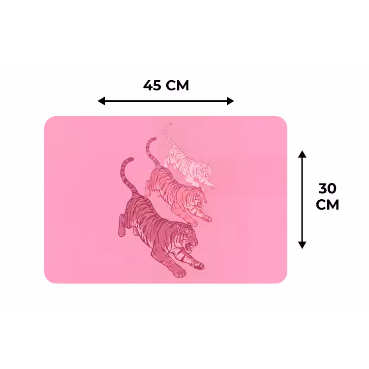 Kat - Springend - Dieren - Roze - Modern Placemat vinyl groot -specs