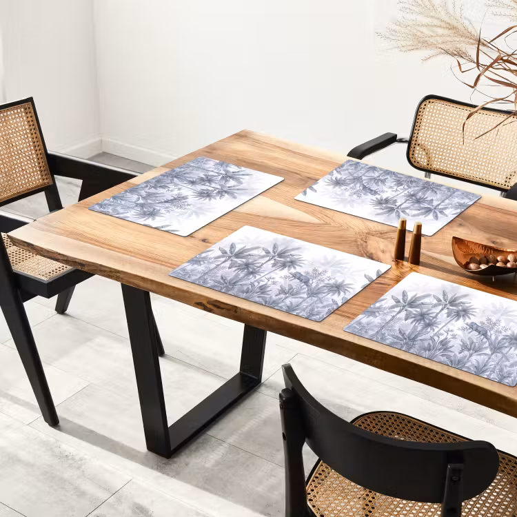 Kat - Tropisch bos - Modern - Grijs Placemat vinyl groot -zzsfeer4_Kitchenyeah-website